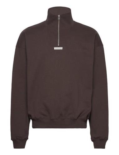 Wblee Half Zip Tops Sweat-shirts & Hoodies Sweat-shirts Brown Woodbird