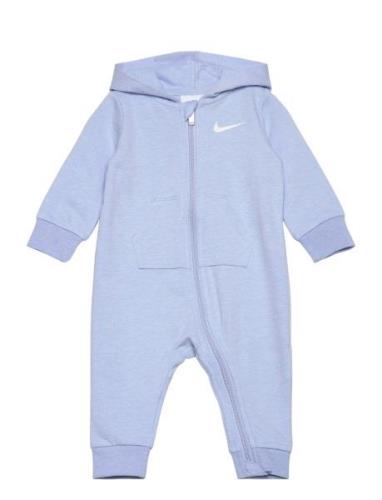 Nike Baby Essentials Hooded Coverall Langermet Bodysuit Blue Nike