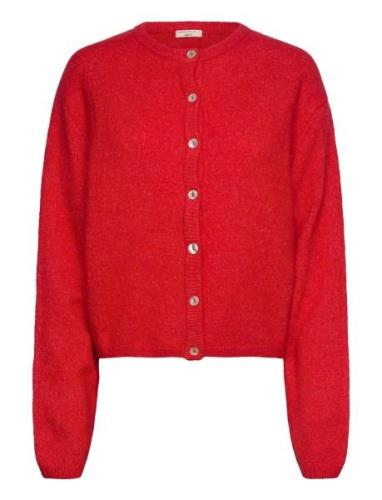 Knitted Cardigan Tops Knitwear Cardigans Red Gina Tricot