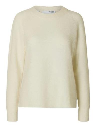 Slflulu Ls Knit O-Neck Noos Tops Knitwear Jumpers Cream Selected Femme