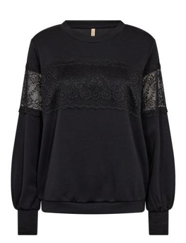 Sc-Banu Tops Sweat-shirts & Hoodies Sweat-shirts Black Soyaconcept