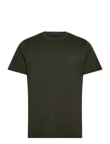 Crew Neck T-Shirt Tops T-shirts Short-sleeved Green Fred Perry