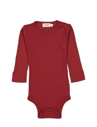 Plain Body Ls Bodies Long-sleeved Red MarMar Copenhagen