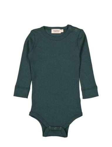 Plain Body Ls Bodies Long-sleeved Green MarMar Copenhagen