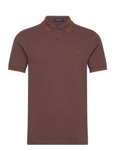 Twin Tipped Fp Shirt Tops Polos Short-sleeved Brown Fred Perry