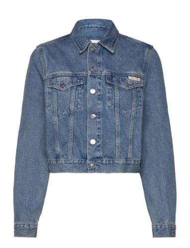 Cropped 90S Denim Jacket Dongerijakke Denimjakke Blue Calvin Klein Jea...