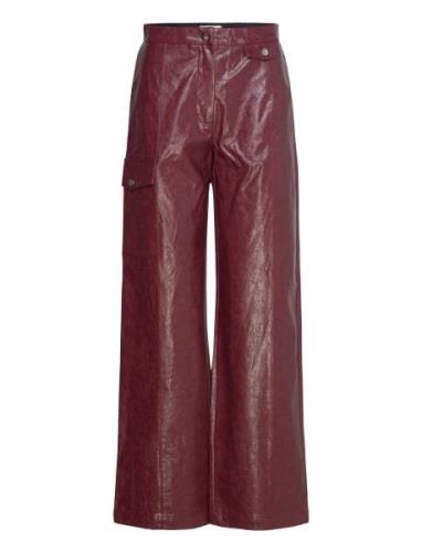 Nuvin Bottoms Trousers Leather Leggings-Bukser Burgundy Baum Und Pferd...