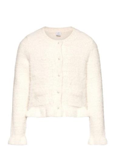 Cardigan Feather Yarn With Flo Tops Knitwear Cardigans Cream Lindex