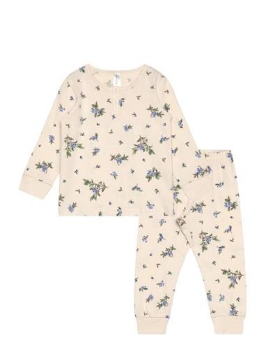 Pyjama Henley Blueberry Mini Pyjamas Sett Beige Lindex