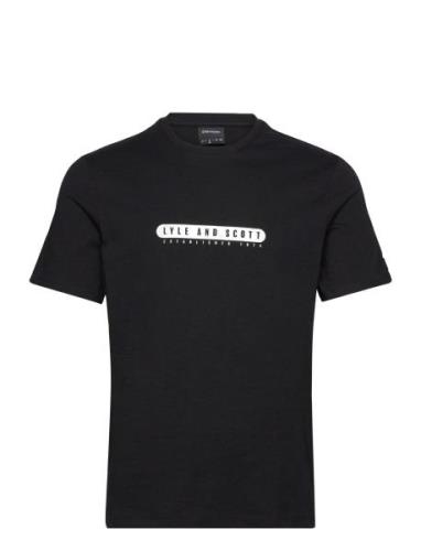 Rubberised Graphic T-Shirt Tops T-shirts Short-sleeved Black Lyle & Sc...