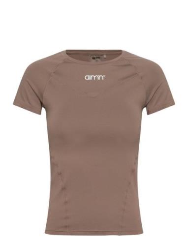 Soft Basic Short Sleeve Sport T-shirts & Tops Short-sleeved Brown Aim´...