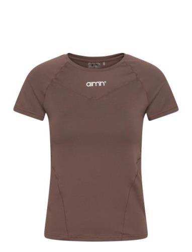 Soft Basic Short Sleeve Sport T-shirts & Tops Short-sleeved Brown Aim´...