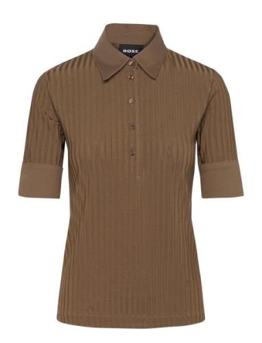 Ellera Tops T-shirts & Tops Short-sleeved Brown BOSS