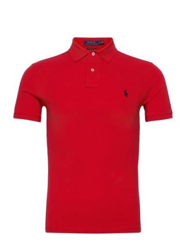 Custom Slim Fit Mesh Polo Shirt Tops Polos Short-sleeved Red Polo Ralp...