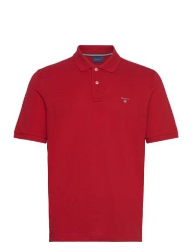 Emb Original Shield Polo Tops Polos Short-sleeved Red GANT