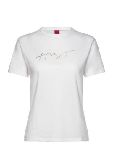 Damacia_3 Tops T-shirts & Tops Short-sleeved White HUGO