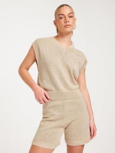 Selected Femme - Shorts - Sandshell - Slfalma Mw Knit Shorts - Shorts