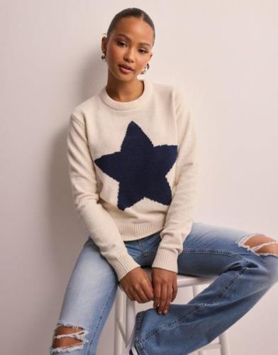 Nelly - Hvit - Star Knit Sweater