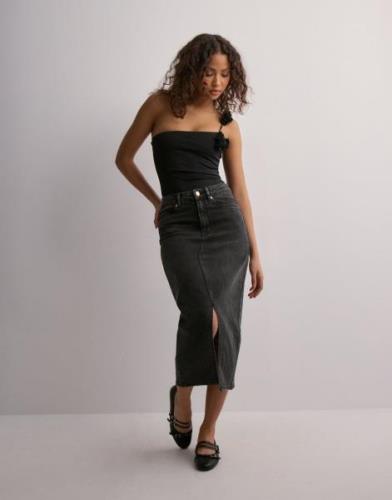 Vero Moda - Svart - Vmveri Hr Calf Denim Skirt Ga Mix N