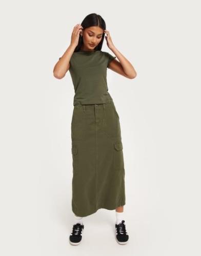 Only - Grønn - Onlmalfy Long Cargo Skirt Pnt