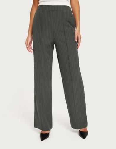 Pieces - Grå - Pcbozzy Hw Wide Striped Pants Noos