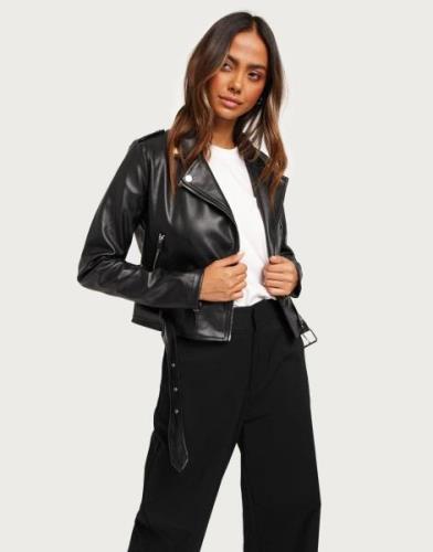 Nelly - Svart - Classic PU Biker Jacket