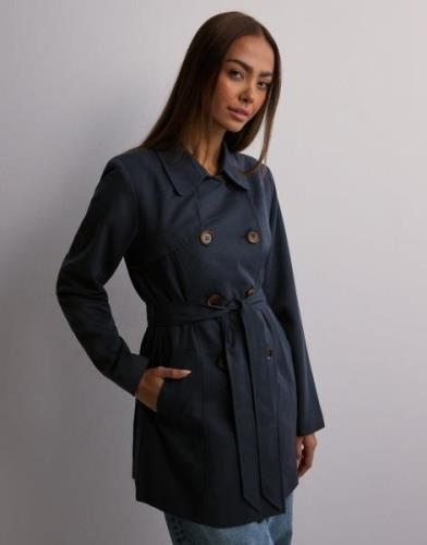 Only - Blå - Onlvalerie Trenchcoat Otw Noos