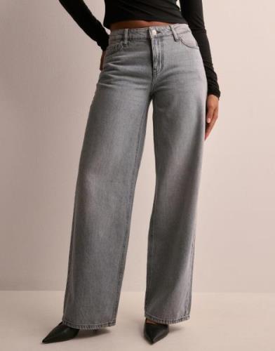 Pieces - Grå - Pcnoelle Lw Wide Jeans