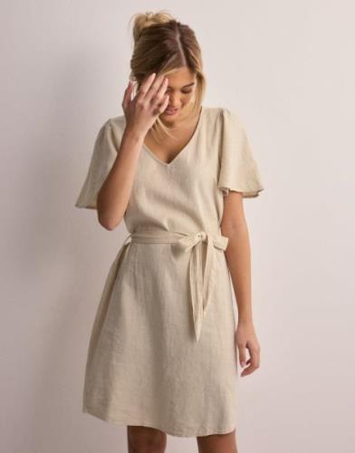 JDY - Beige - Jdysay S/S Linen Bell Dress Wvn Noo