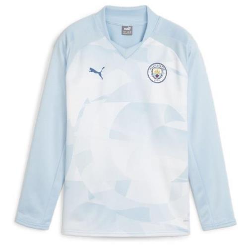 Manchester City Genser Pre Match - Silver Sky/Blå Langermet Barn