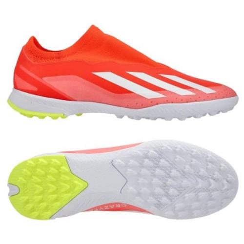 adidas X Crazyfast League Laceless TF Energy Citrus - Rød/Hvit/Gul Bar...